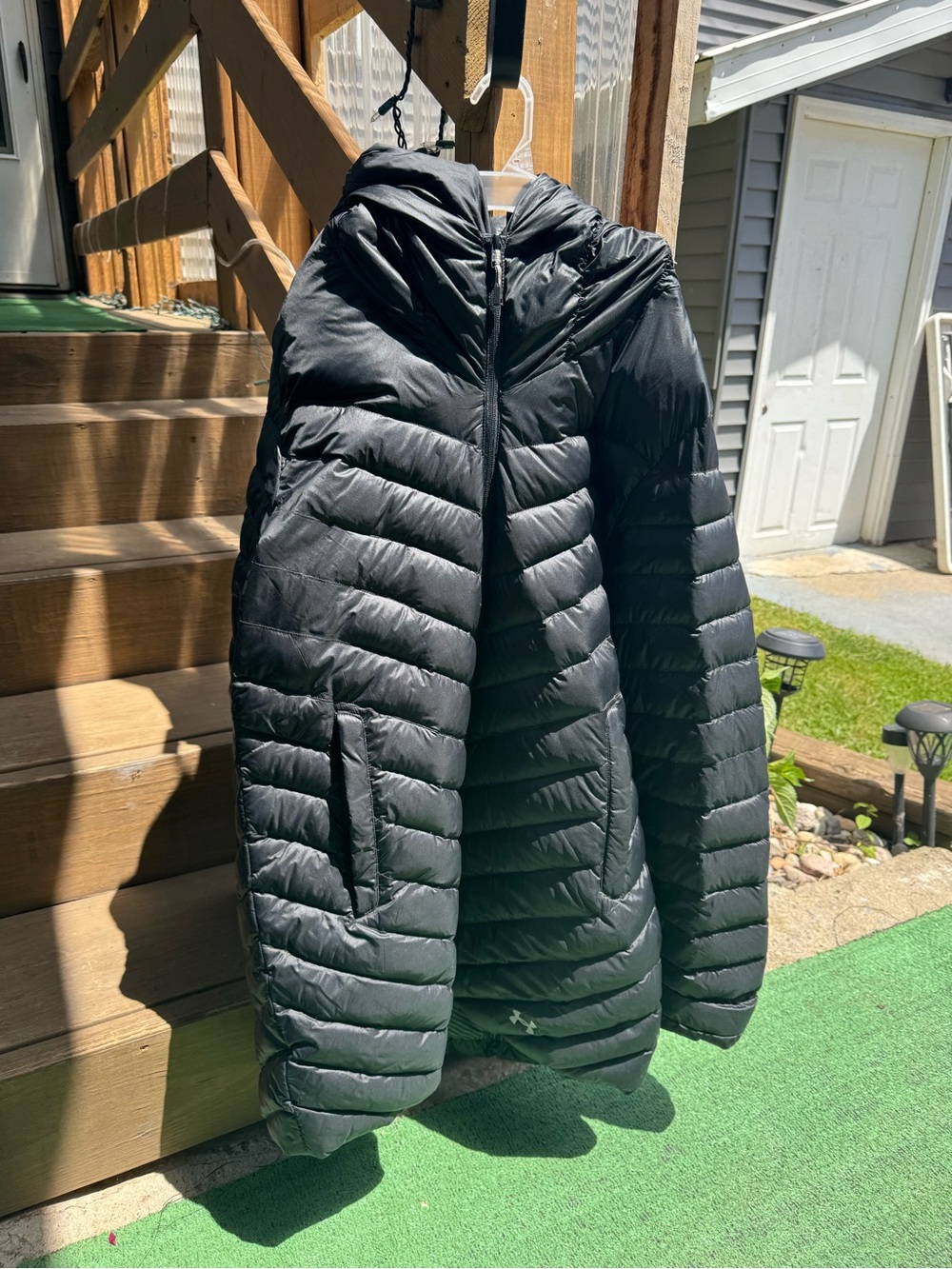 Under Armour Black Quilted Hooded Down Jacket